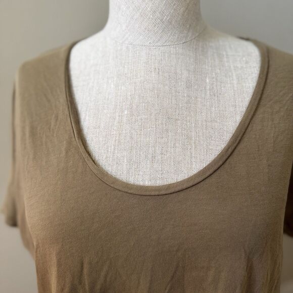 Everlane Women’s Supima Cotton Round Neck Top Lightweight Preppy Taupe Brown M - Picture 8 of 11